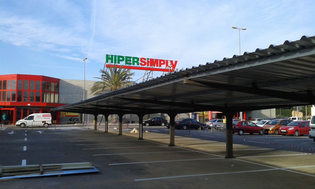 marquesinas de aparcamiento para supermercados Simply