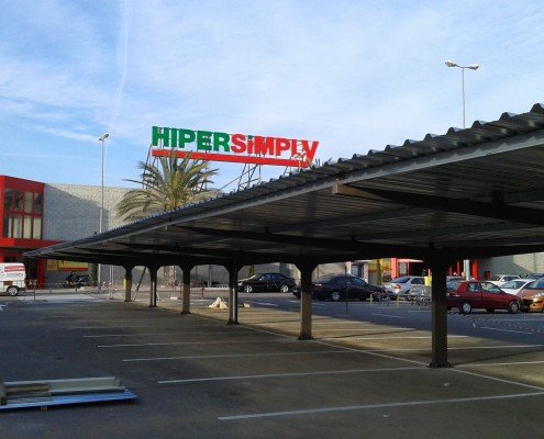 marquesinas de aparcamiento para supermercados Simply