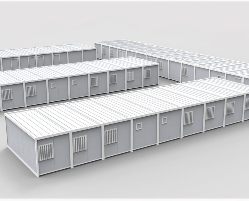 Estructura modular para alojamientos temporales en Madrid