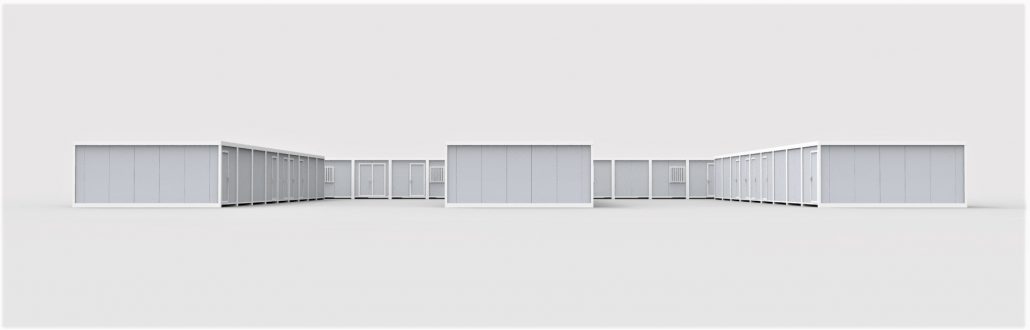 Estructura modular para alojamientos temporales en Madrid