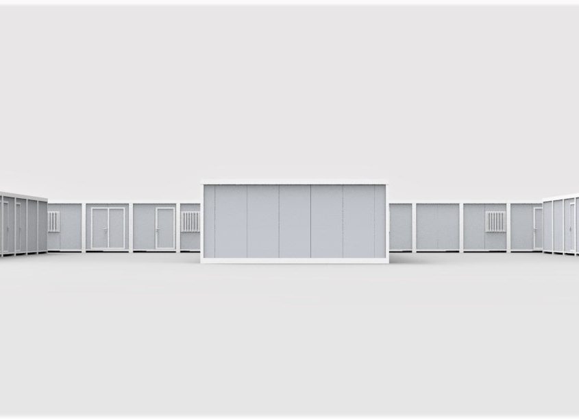 Estructura modular para alojamientos temporales en Madrid