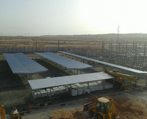 carports pour les dépôts de tramway de Ouargla en Algérie