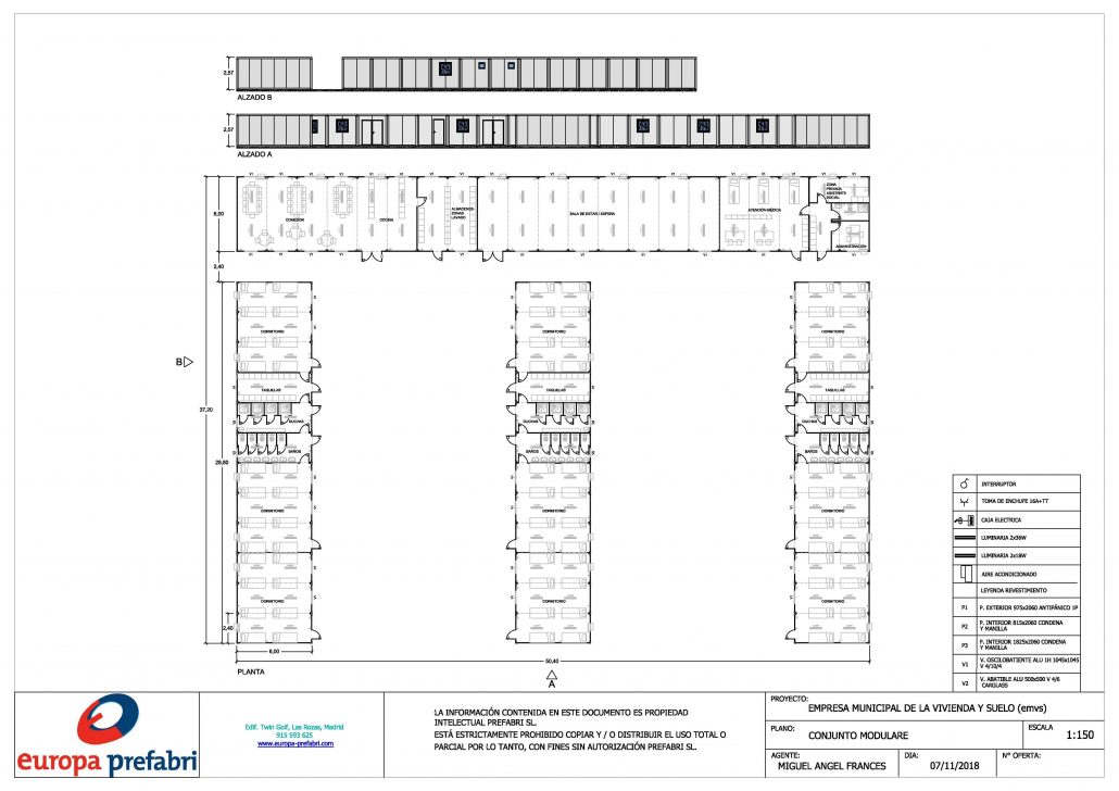 Estructura modular para alojamientos temporales en Madrid