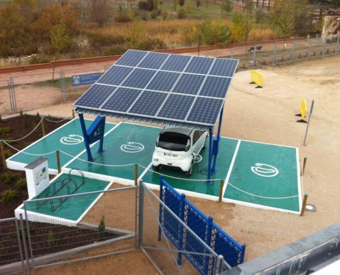 Solar energy charging stations