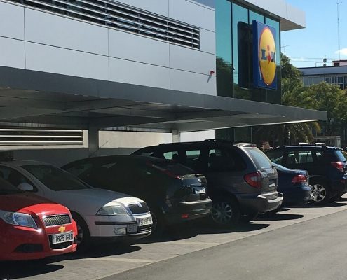 Parking canopies for Lidl