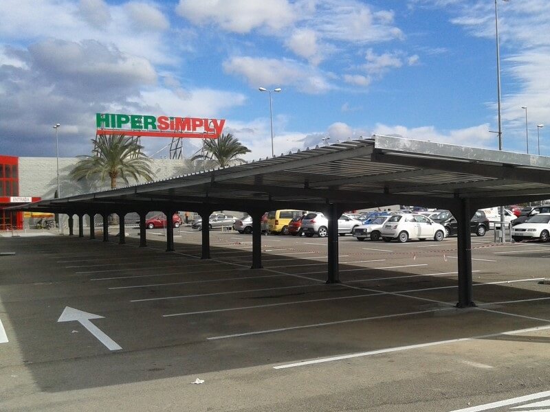 marquesinas de aparcamiento para supermercados simply