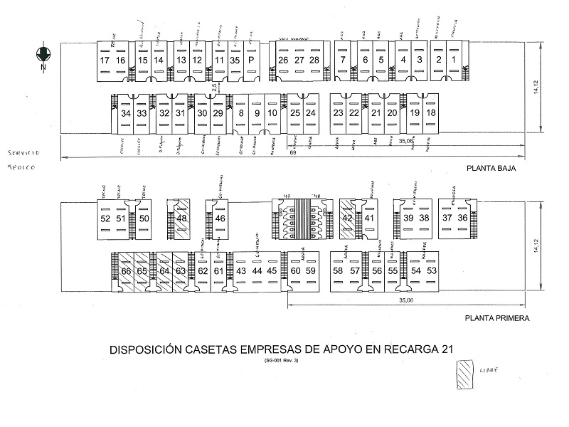 plano de distribucion de los modulos prefabricados en la central nuclear de cofrentes