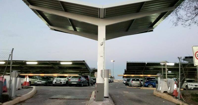 parking canopies for permanent parking access barriers