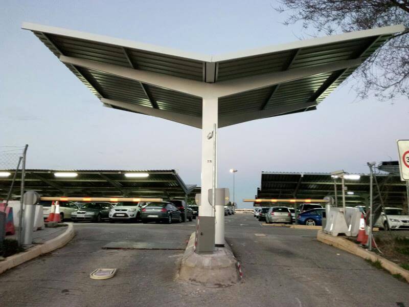 parking canopies for permanent parking access barriers